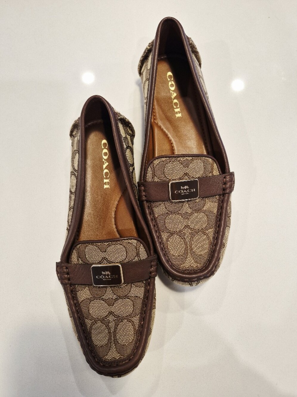 COACH Women’s Brown Signature Canvas Loafers